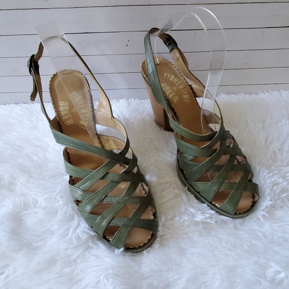 Fiorentini + Baker Shoes - Fiorentini + Baker Green Sandal Heels